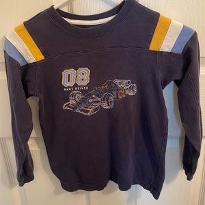 Y2K Carter’s Race car driver top Boys size 6 long sleeve navy blue cotton shirt